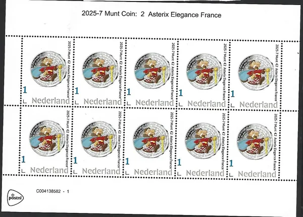 Nederland 2025-7 Coin Asterix Elegance france postfris/mnh