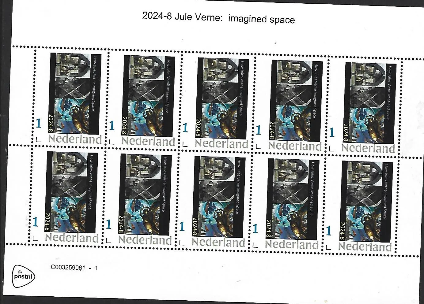 Netherlands 2024-8 Jules Verne sheetlet MNH