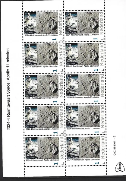 Netherlands 2024-4 Space: Apollo 11 mission sheetlet MNH