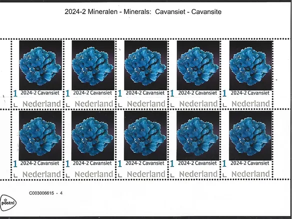 Netherlands 2024-2 Minerals: Cavansite vel-sheetlet MNH
