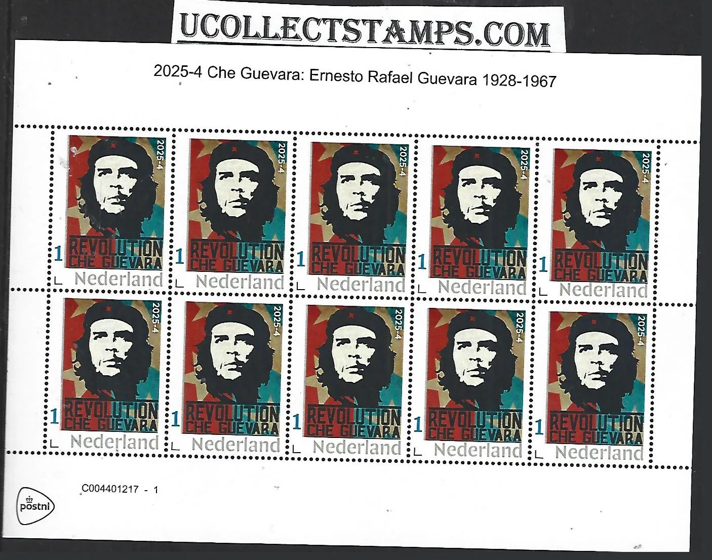 Netherlands 2025-4 Che Guevara Ernesto Rafael sheet MNH