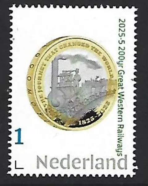 Nederland 2025-5 Trein: 200yrs Great Western Railways gbr coin postfris/mnh