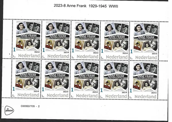 Netherlands 2024-8 Anne Frank WWII 1929-1945 sheetlet MNH