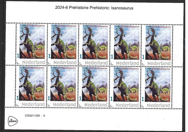 Nederland 2024-6 Prehistorie Prehistoric: Isanosaurus sheetlet postfris/mnh