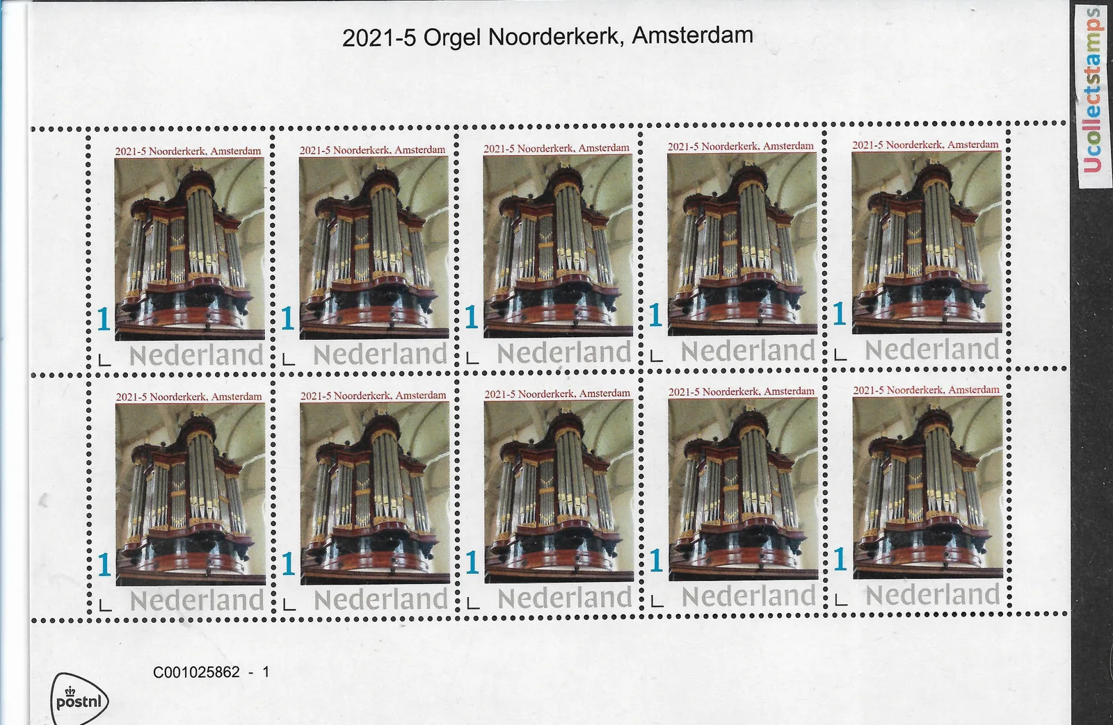 Niederlande 2021-5 Orgel: Noorderkerk Amsterdam Markenheft postfrisch/mnh