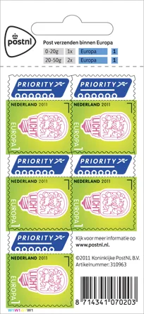 Nederland V2866 groene post EUROPA 1 2011 velletje/sheetlet postfris/mnh