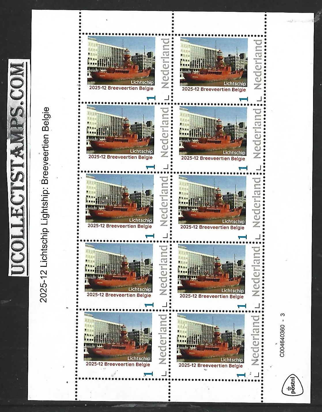 Netherlands 2025-12 Light vessel: Breeveertien Belgium sheet MNH