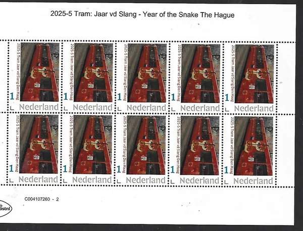 Nederland 2025-5 Tram: year of the Snake The Hague sheet postfris/mnh
