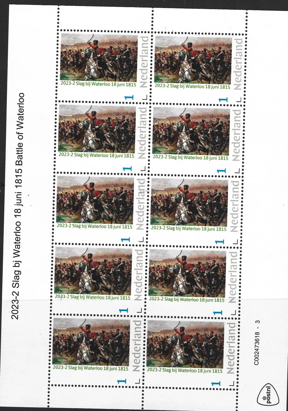 Pays-Bas 2023-2 Bataille de Waterloo 18 juin 1815 feuille neuf/mnh