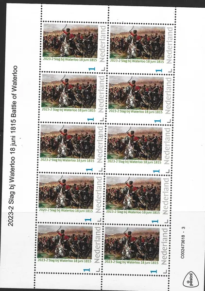Nederland 2023-2 Slag bij Waterloo Battle of Waterloo 18 juni 1815 vel-sheetlet postfris/mnh