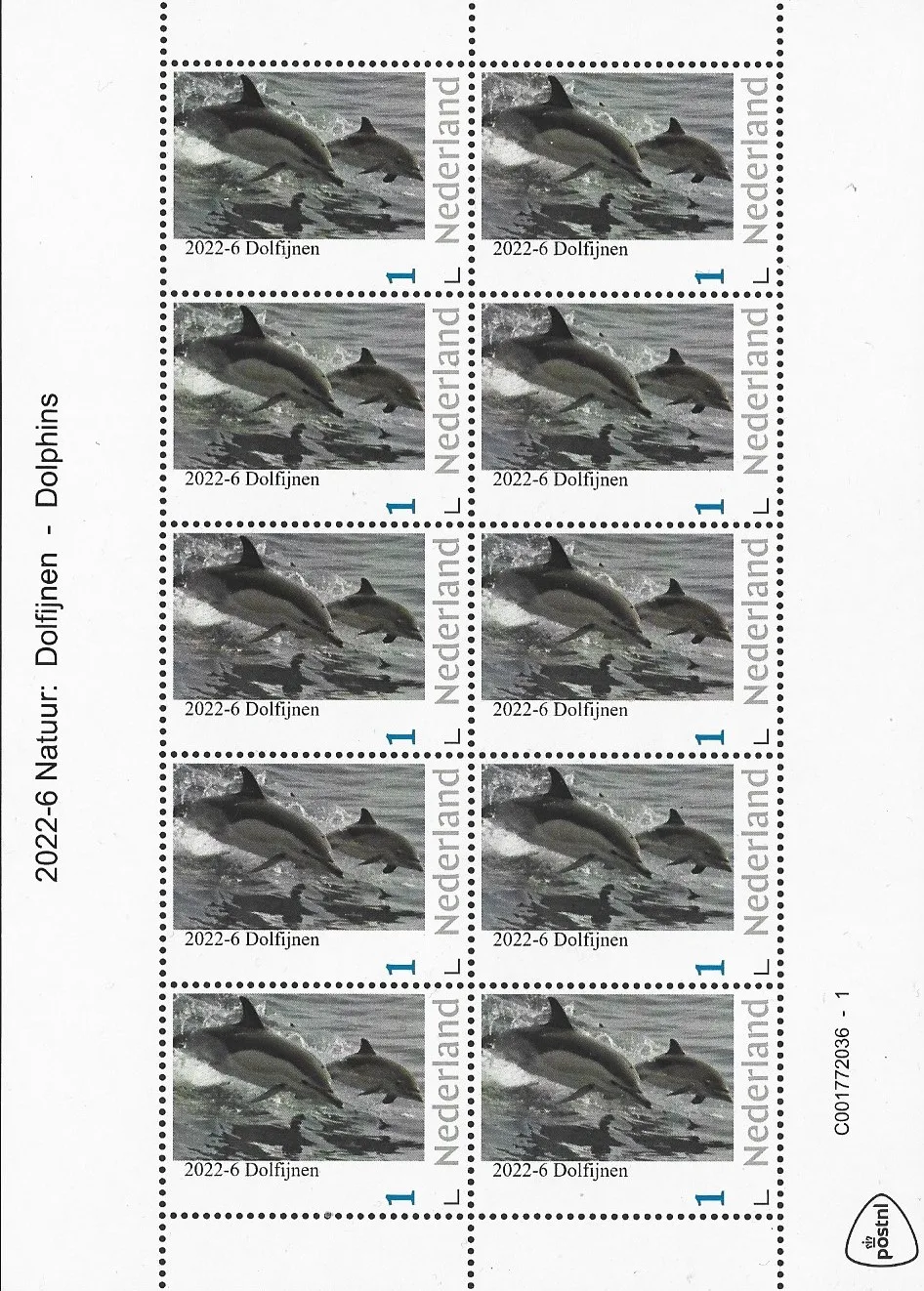 Nederland 2022-6 Natuur - Nature: Dolfijn Dolphin vel-sheetlet postfris/mnh
