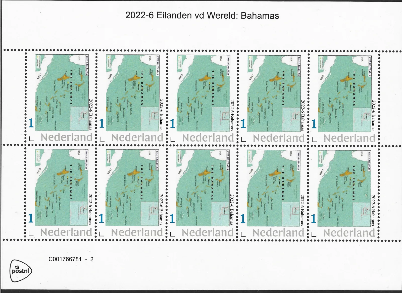 Niederlande 2022-6 Eilanden - Islands Bahamas Bogen postfrisch/mnh