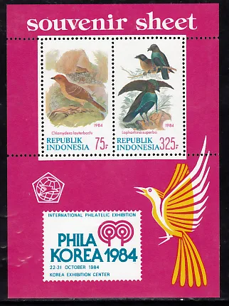 INDONÉSIE 1984 Philakorea - oiseaux bloc postfris/mnh b66