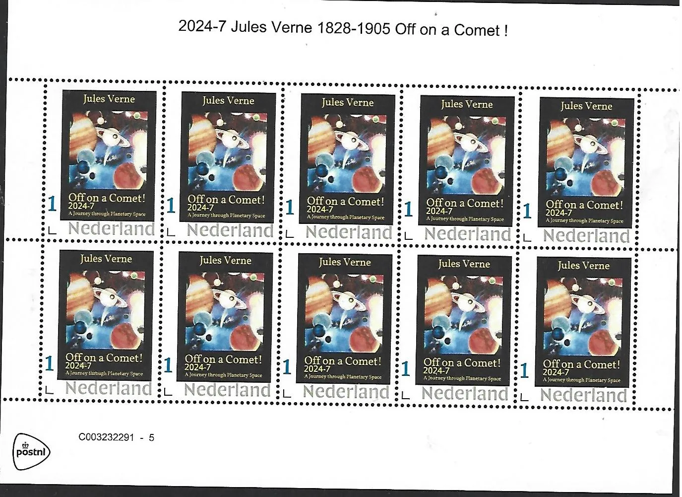Niederlande 2024-7 Jules Verne: off on a comet Kleinbogen postfrisch/mnh