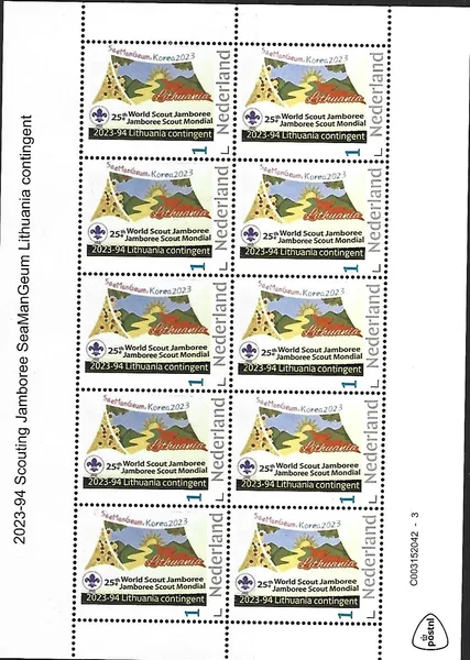 Nederland 2023-94 Scouting Jamboree SeaManGeum Lithuania sheetlet postfris/mnh
