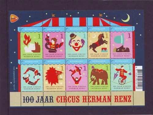 Nederland V2867-2877 Circus Herman Renz 2011 postfris/mnh