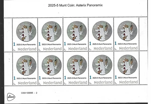 Nederland 2025-5 munt coin Asterix: Panoramix sheetlet postfris/mnh