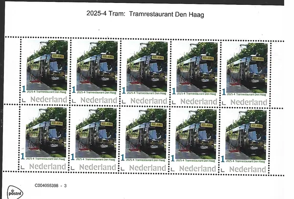 Netherlands 2025-4 Tram: Restaurant Tram The Hague sheetlet MNH