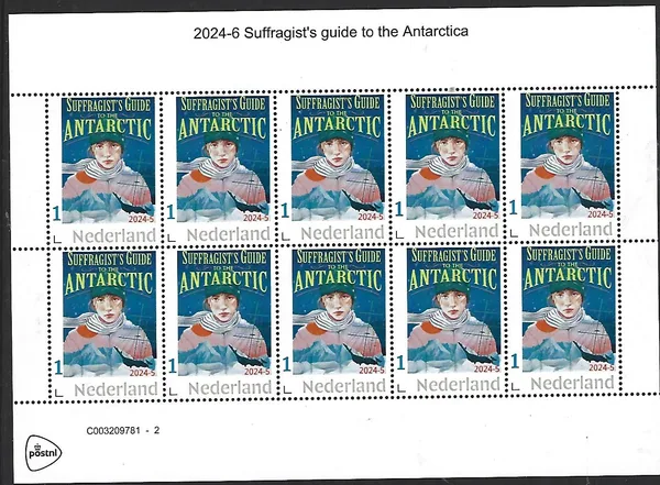 Netherlands 2024-5a Antarctica: Suffragists guide to Antarctic sheetlet MNH