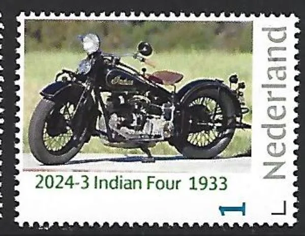 Niederlande 2024-3 Motorrad: Indian Four 1933 Briefmarkenblock postfrisch/mnh