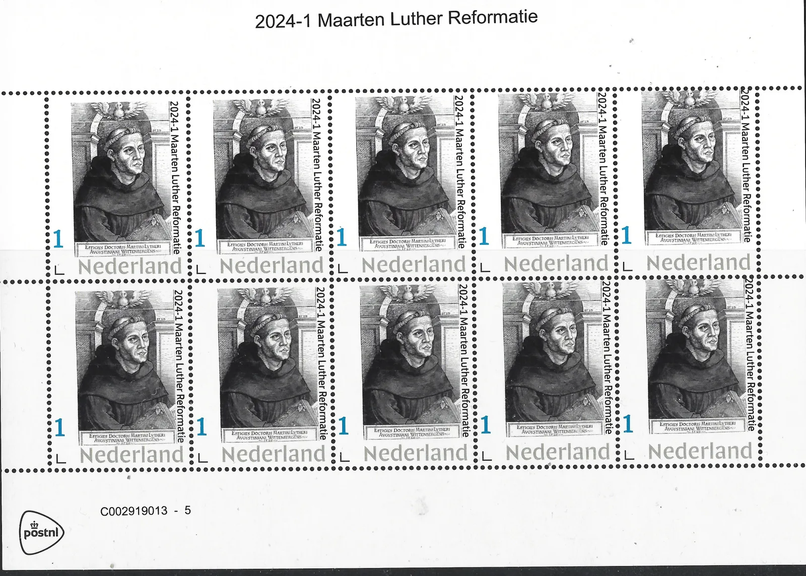 Niederlande 2024-1 Maarten Luther Reformation Bogen postfrisch/ungestempelt