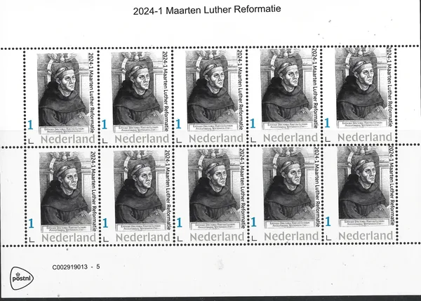 Netherlands 2024-1 Maarten Luther Reformation sheet-sheetlet MNH
