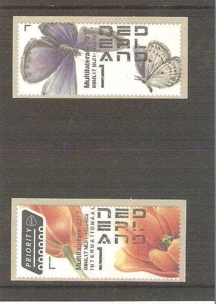 NETHERLANDS 3501-3502 automatic stamps Butterfly Flower overprint: den Bosch 2017 MNH-never hinged