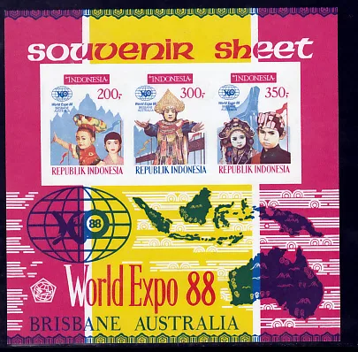 INDONESIE 1988 Worldexpo Brisbane ongetand blok b68 postfris/mnh