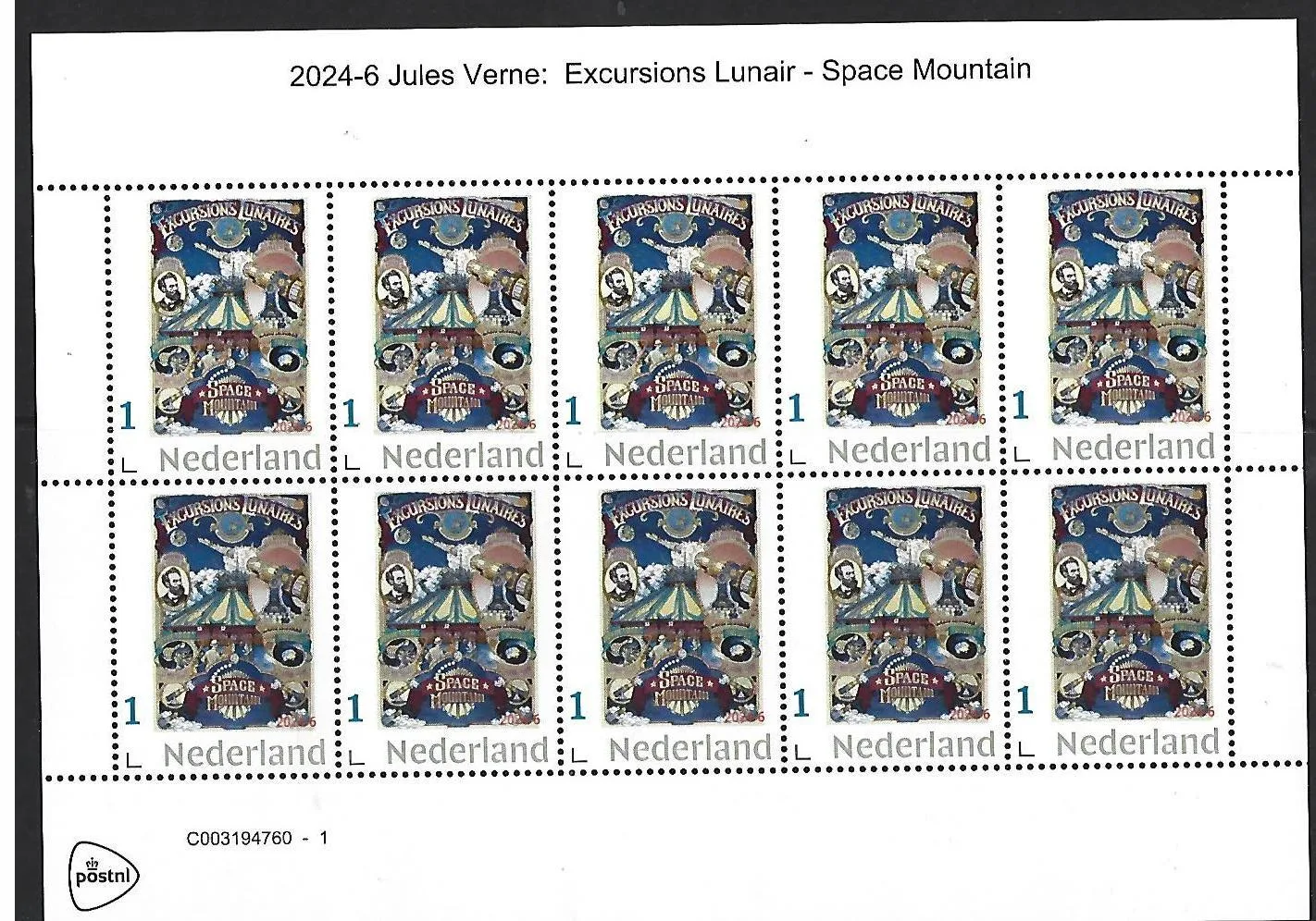 Niederlande 2024-6 Jules Verne Excursion Lunair Blockausgabe postfrisch/mnh