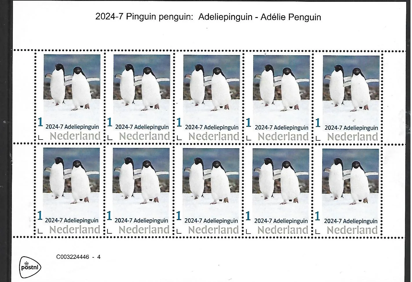 Nederland 2024-7 Pinguin Penguin Adelie Pinguin sheetlet postfris/mnh