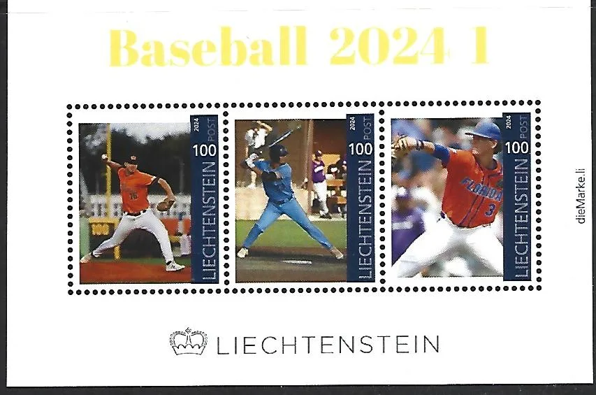 Liechtenstein 2024-1 Honkbal Baseball Block/m/s postfrisch/mnh