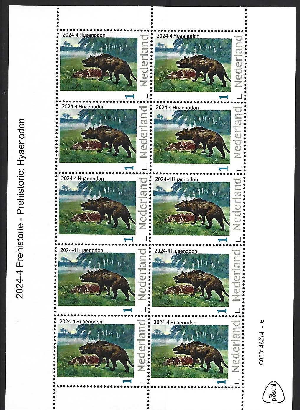 Niederlande 2024-4 Prähistorie: Hyaenodon-Briefchen postfrisch/mnh