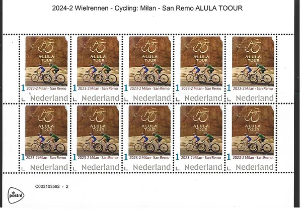 Netherlands 2024-2 Cycling: Milan San Remo under sheetlet MNH