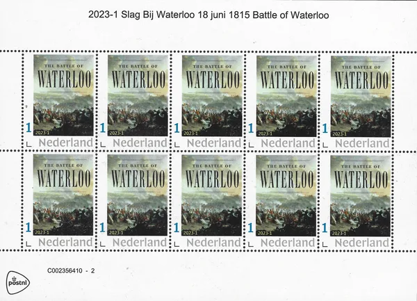 Nederland 2023-1 Slag bij Waterloo - Battle of Waterloo 18 juni 1815 vel-sheet postfris/mnh