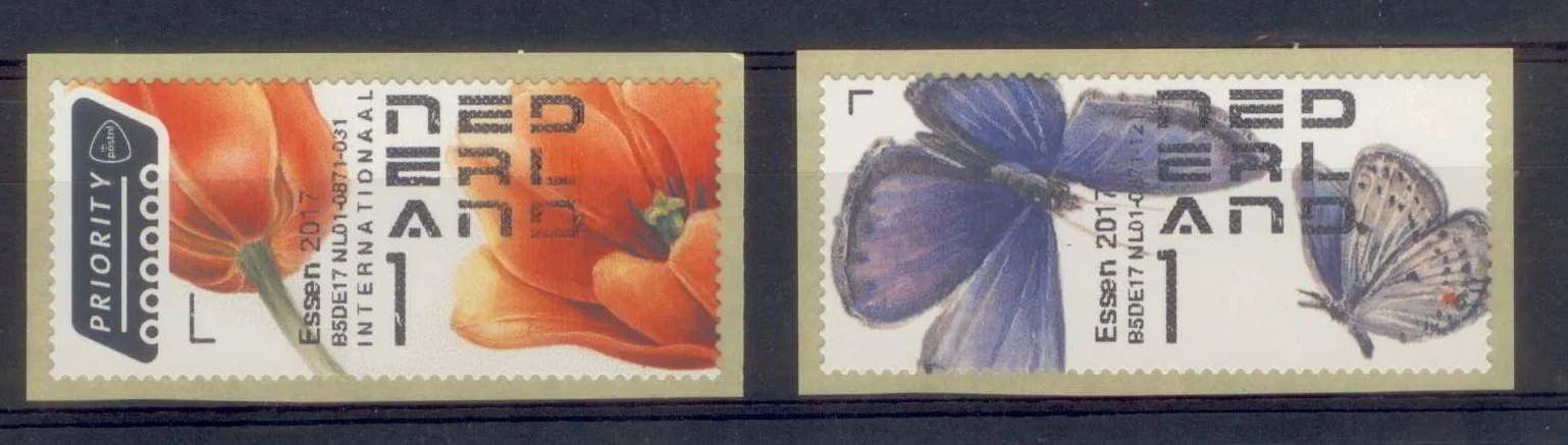 NEDERLAND 3501-3502 automaatzegels Vlinder Bloem opdruk: Essen 2017 postfris-mnh