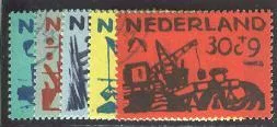 722-726 Zomerzegels, Deltawerken 1959 gestempeld