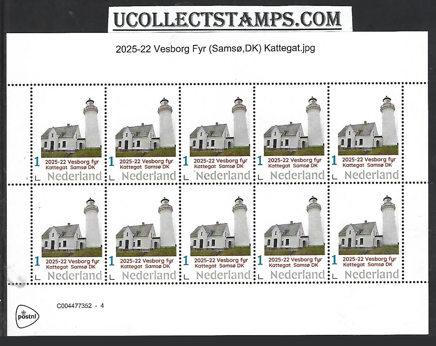 Nederland 2025-22 Vuurtoren Lighthouse: Vesborg fyr Denmark sheet postfris/mnh