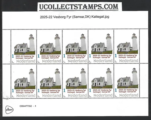Nederland 2025-22 Vuurtoren Lighthouse: Vesborg fyr Denmark sheet postfris/mnh