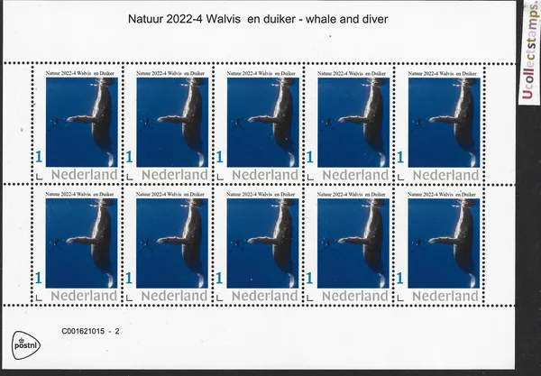 Nederland 2022-4 Natuur Nature Walvis duiker whale diver vel-sheetlet postfris/mnh