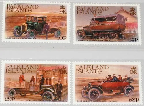 476-479 Falkland 1988 Oude auto's - old cars - alte autos postfris/mnh