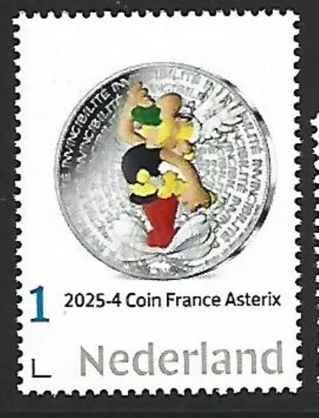 Nederland 2025-4 Coin Asterix on stamp postfris/mnh