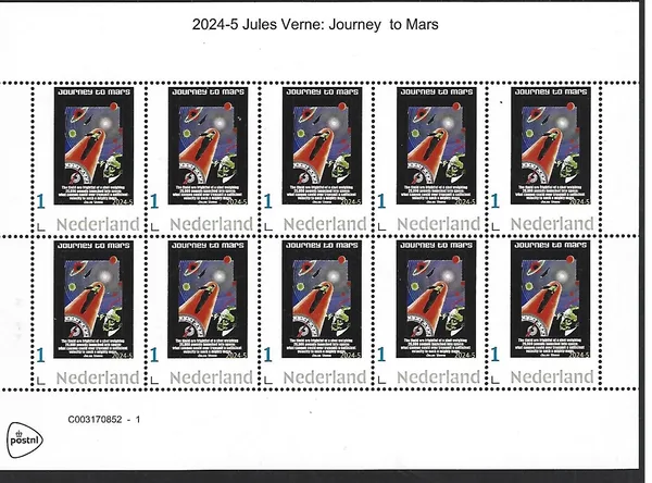 Nederland 2024-5 Jules Verne: Journey to Mars sheetlet postfris/mnh
