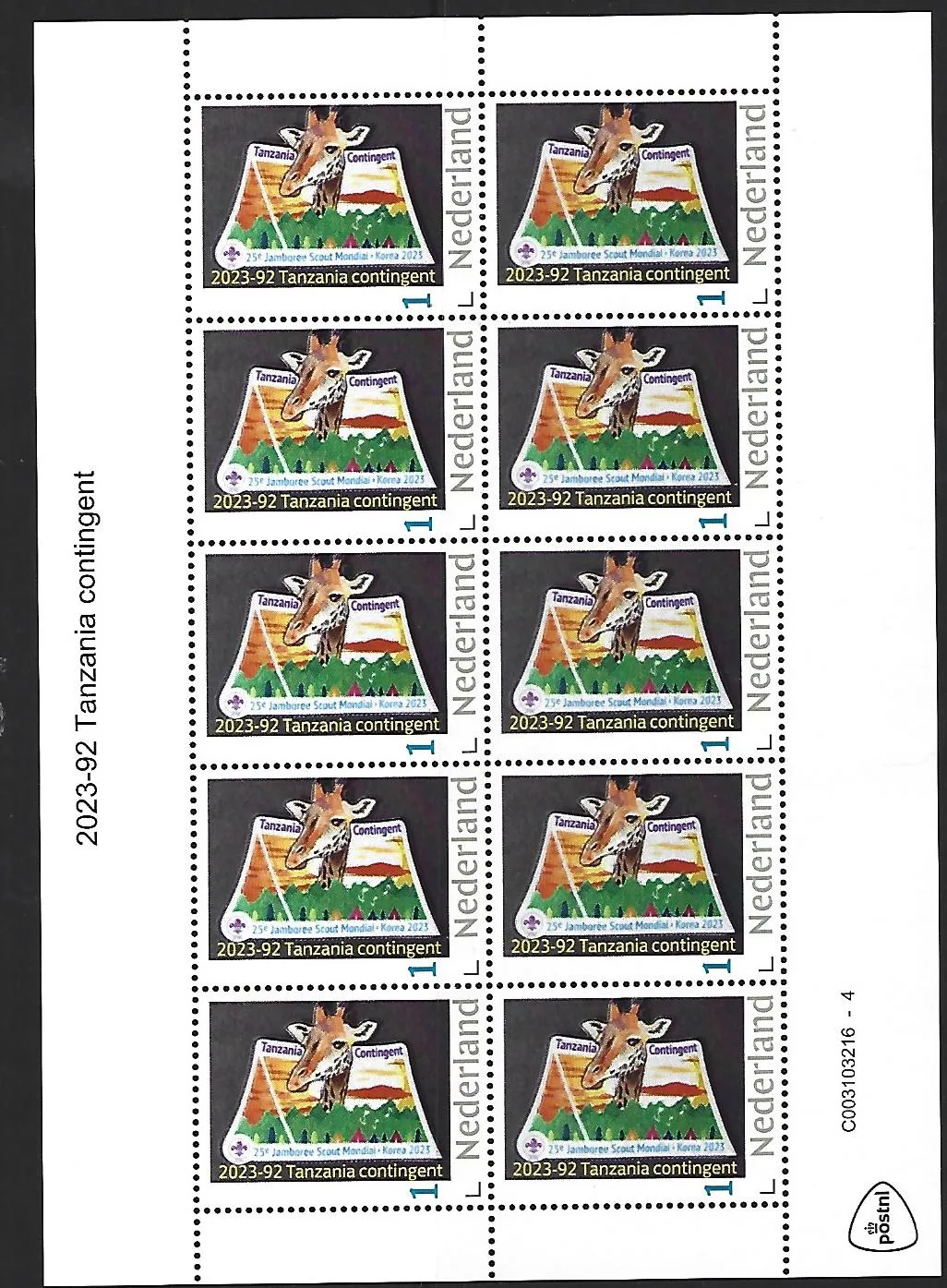 Niederlande 2023-92 Scouting Jamboree SeaManGeum Tansania Kleinbogen Kontingent Kleinbogen postfrisch/mnh