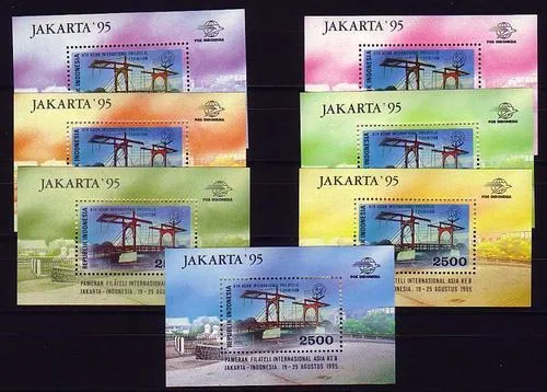 INDONÉSIE 1995 Jakarta 1995 - ponts 7 blocs b116 A-G postfris/mnh