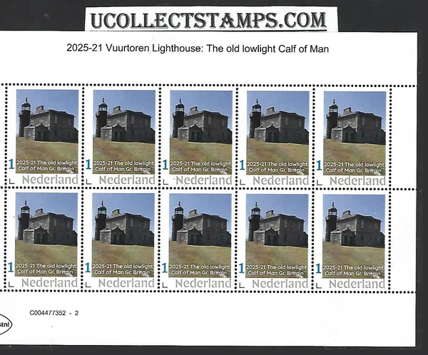 Netherlands 2025-21 Lighthouse: Old lowlight Calf o Man sheet MNH