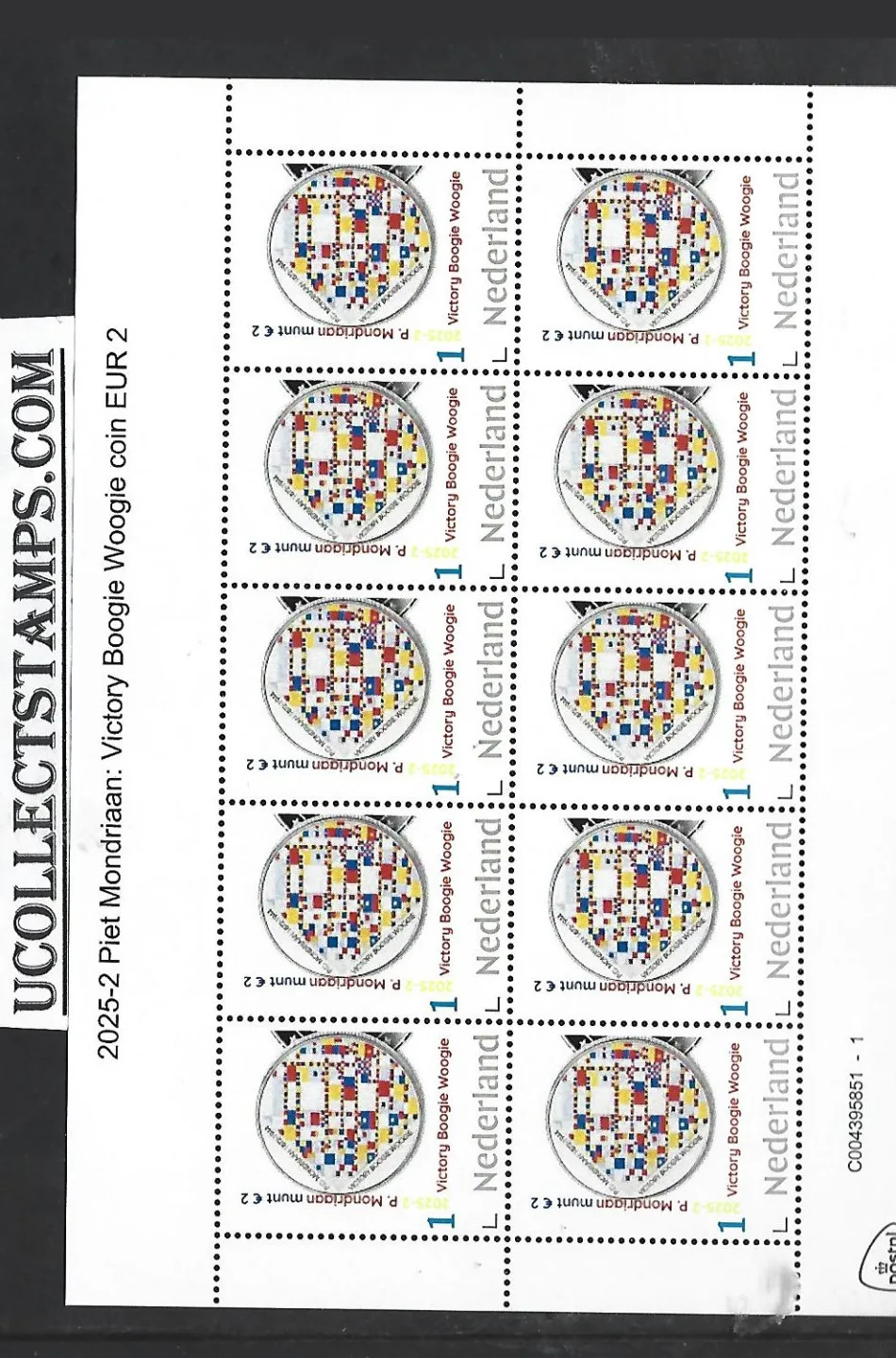 Netherlands 2025-2 P. Mondriaan: Victory Boogie Woogie coin €2 sheet MNH