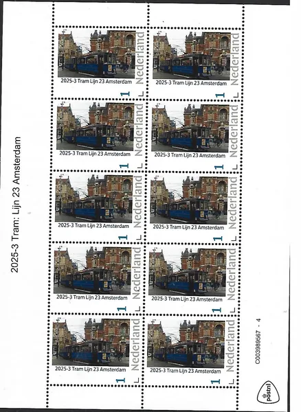 Nederland 2025-3 Tram : Amsterdam lijn 23 sheetlet postfris/mnh