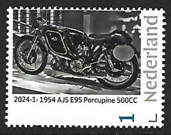 Netherlands 2024-1. Motorcycle: AJS 1954 E95 Porcupine MNH