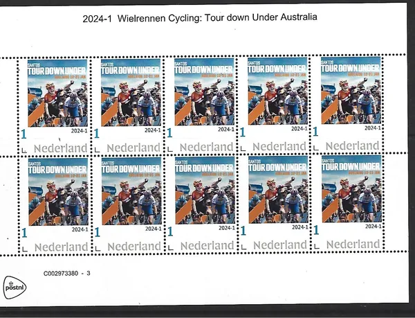 Netherlands 2024-1 Cycling Tour Down under sheetlet MNH