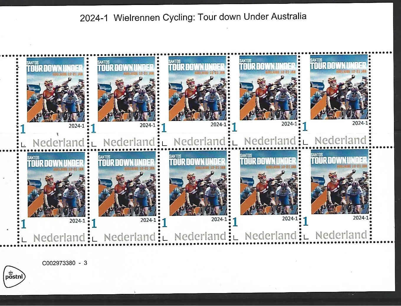 Pays-Bas 2024-1 Cyclisme : Tour Down under feuillet neuf/mnh